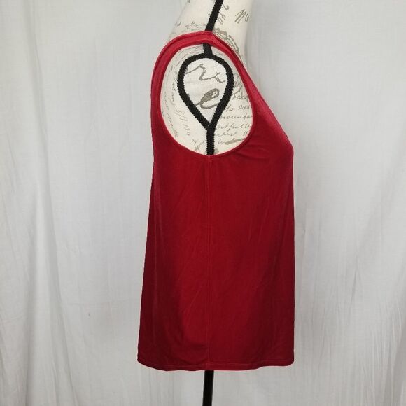 Gibson‎ Holiday Red Sleeveless Blouse Size XS - Picture 4 of 6